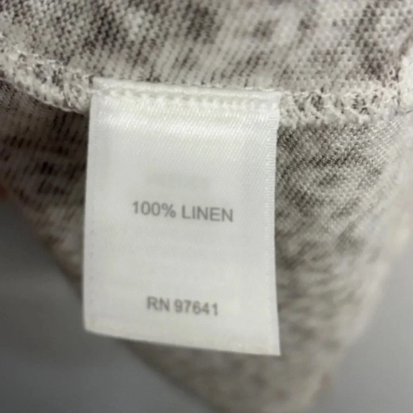 J Jill Love 100% Linen Tunic Blouse Blue Brown Printed M - Picture 5 of 7